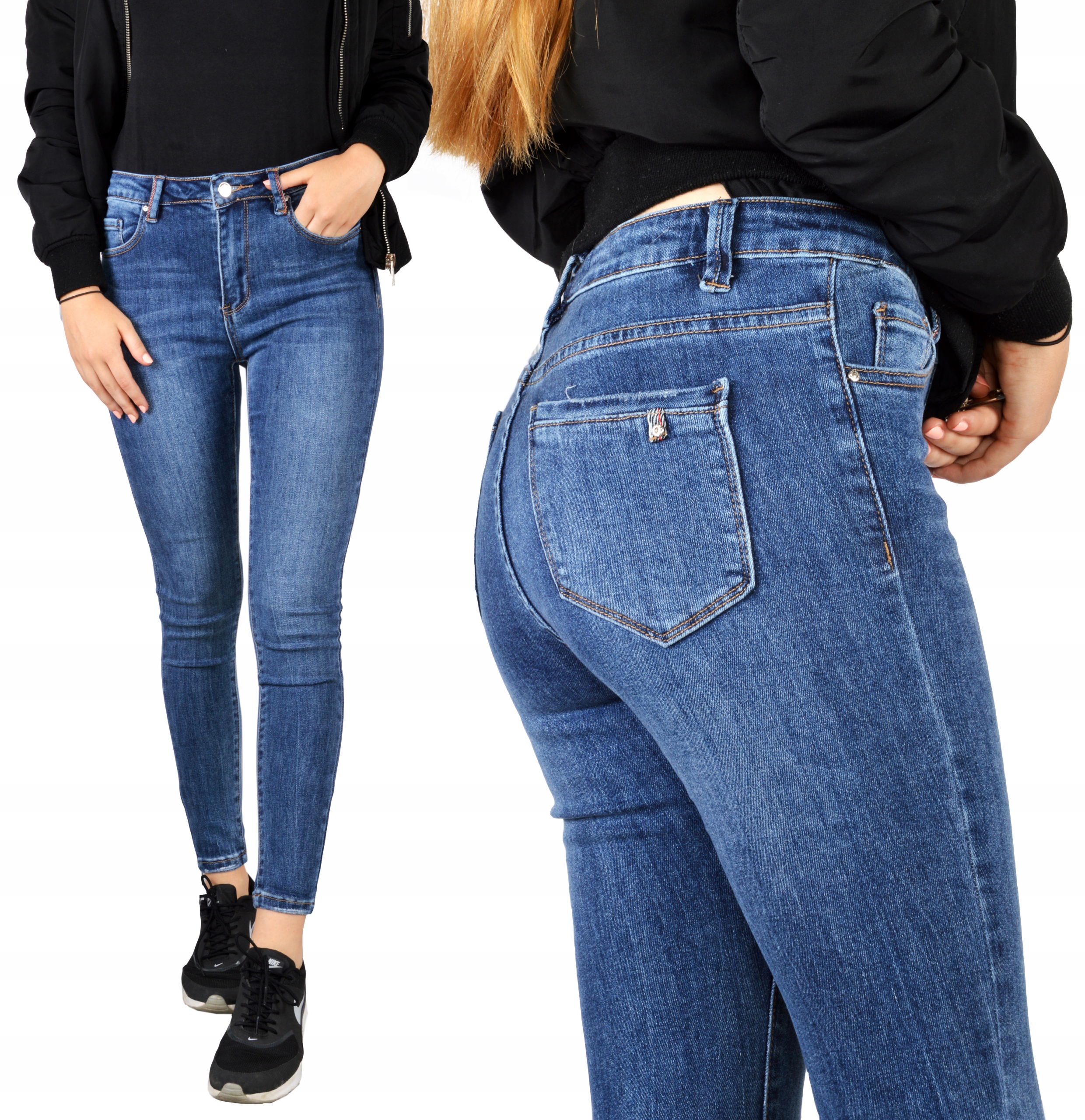

Damskie Spodnie Jeansy Jeansowe Modelujące Jesień