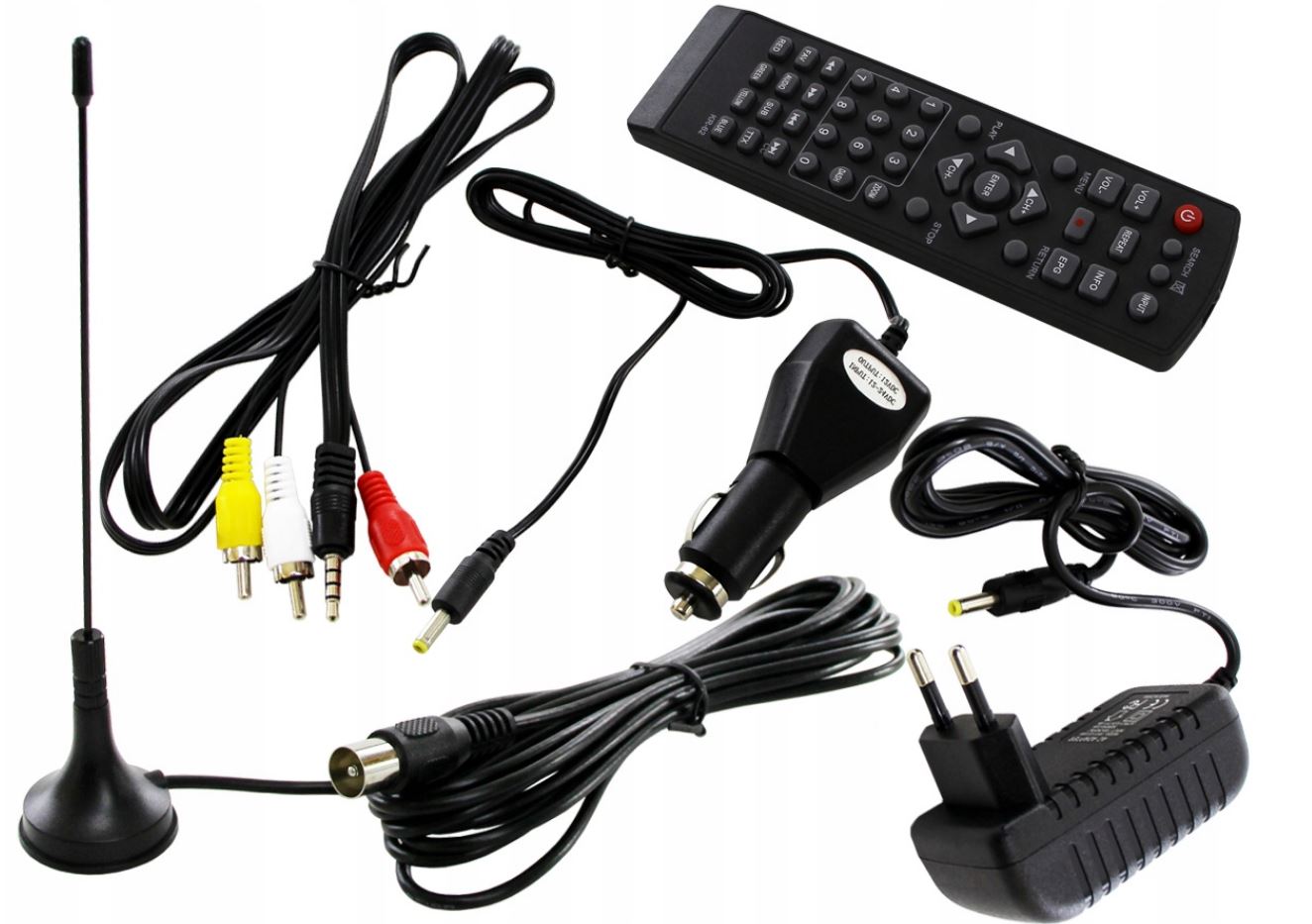 TELEWIZOR SAMOCHODOWY EKRAN LED 15,4" TV PRZENOŚNY DVBT2 USB FM 12V 24V TIR Model TELEWIZOR PRZENOŚNY NVOX DVB16T H.265 HEVC HDMI