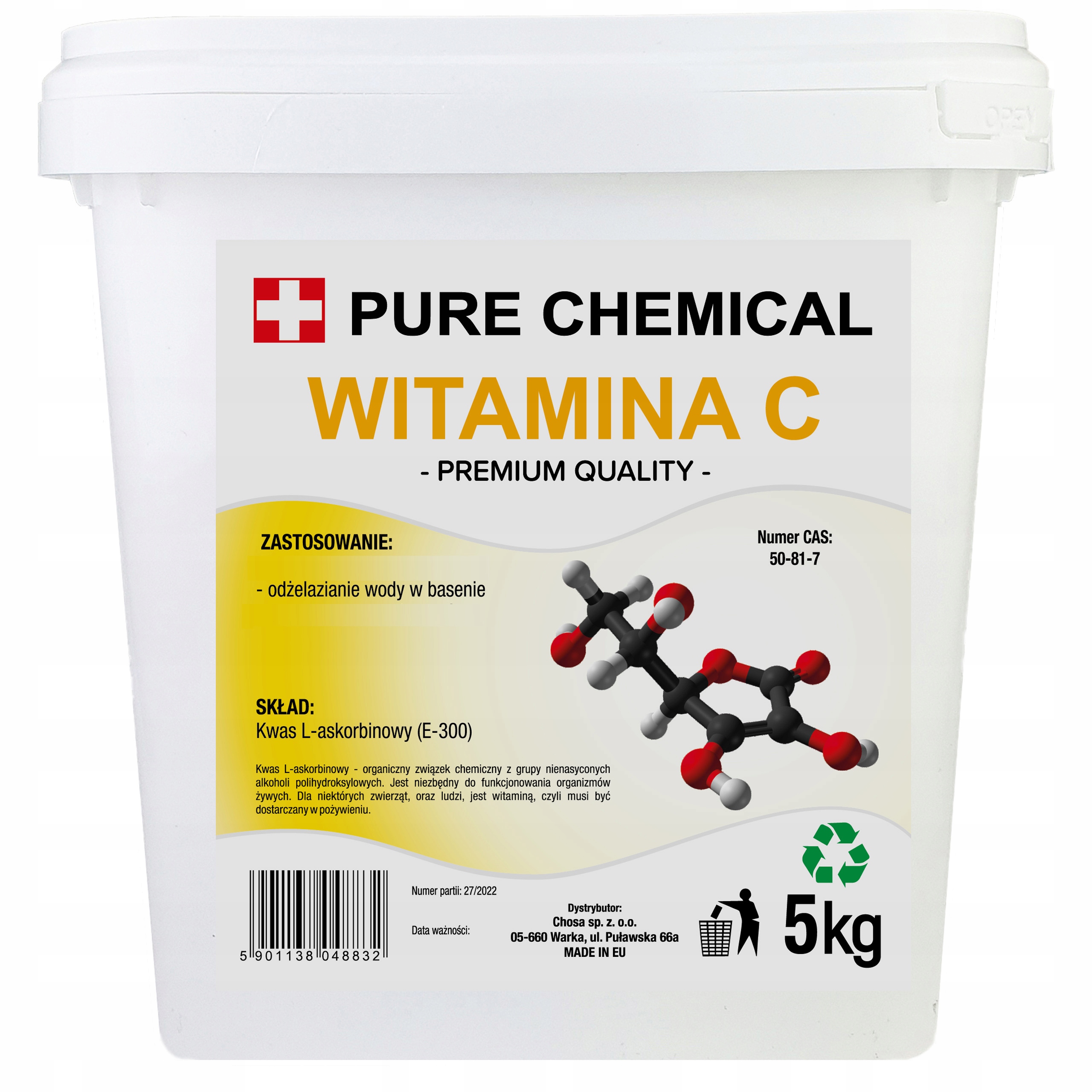 Vitamín C Do Bazéna Kyselina L-askorbová Bazén 5 kg