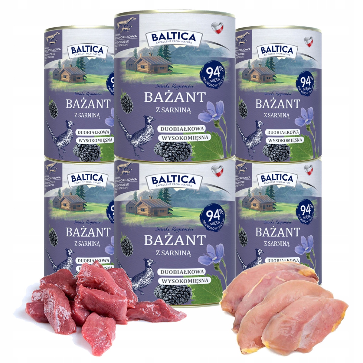 Levně Baltica Bažant Se Srnkou 6x400g Duoproteinová Ostružiny Špenát Vlhké Krmivo