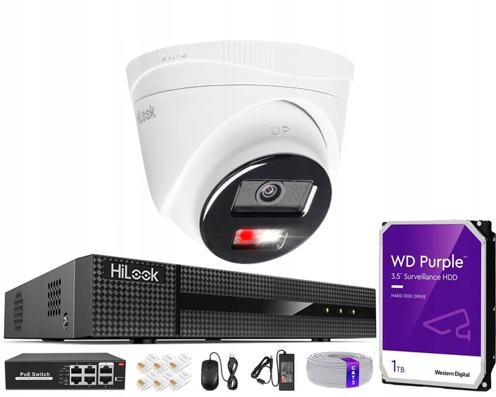 Monitorovací sada Kamera IPCAM-T4-30DL 4Mpx rekordér HiLook Hikvision