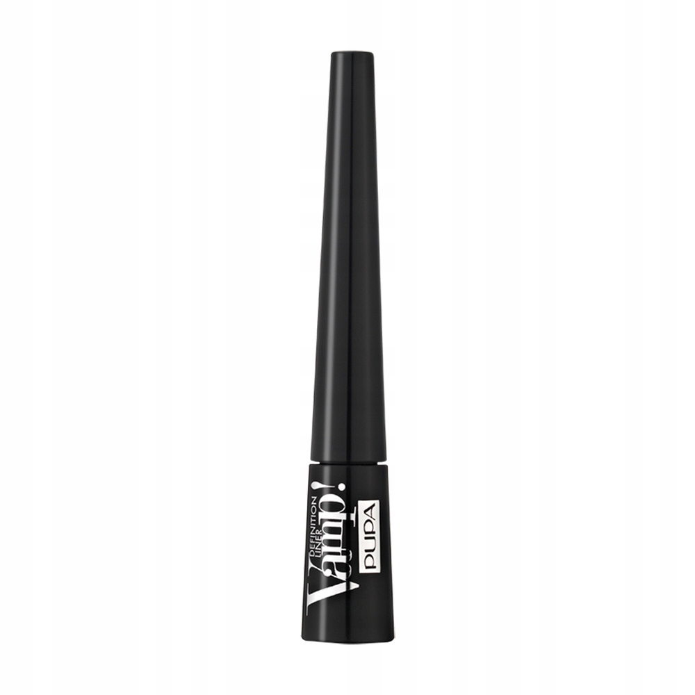 Pupa Vamp! Eyeliner w pędzelku Black 100 Wykończenie satynowe
