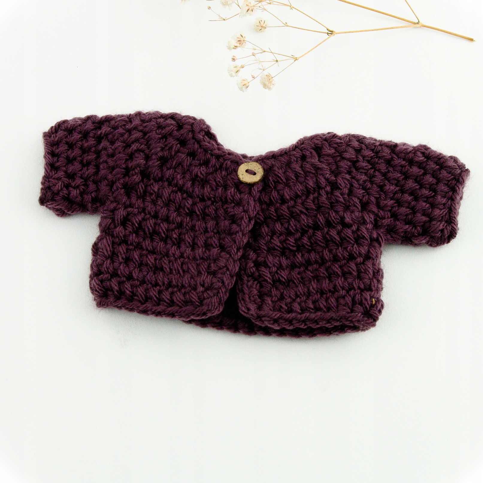 

Sweterek dla lalek Miniland 21 cm, wrzosowy