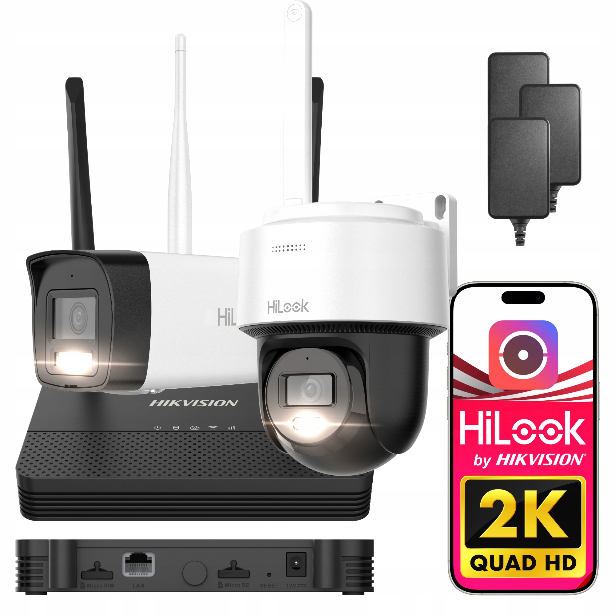 Zestaw do monitoringu Wi-Fi 4MPX Hilook by Hikvision EasyLink Detekcja