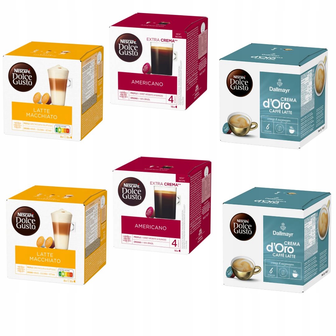 Kapsułki do Dolce Gusto Nescafe Dolce Gusto 96 szt. 6x16sztuk MIX3