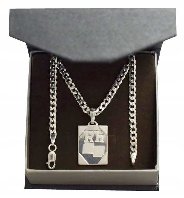 

Łańcuszek Srebrny Zawieszka Grupa Krwi + Grawer