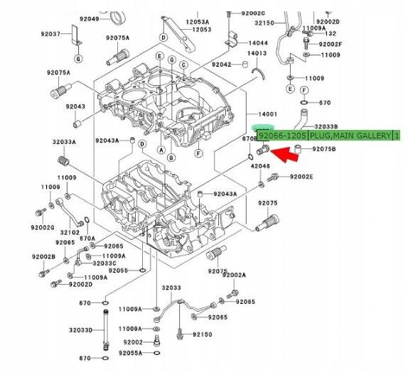 ŚRUBA MAGISTRALI OLEJOWEJ KAWASAKI 92066-1205 ER5 Producent Kawasaki OE