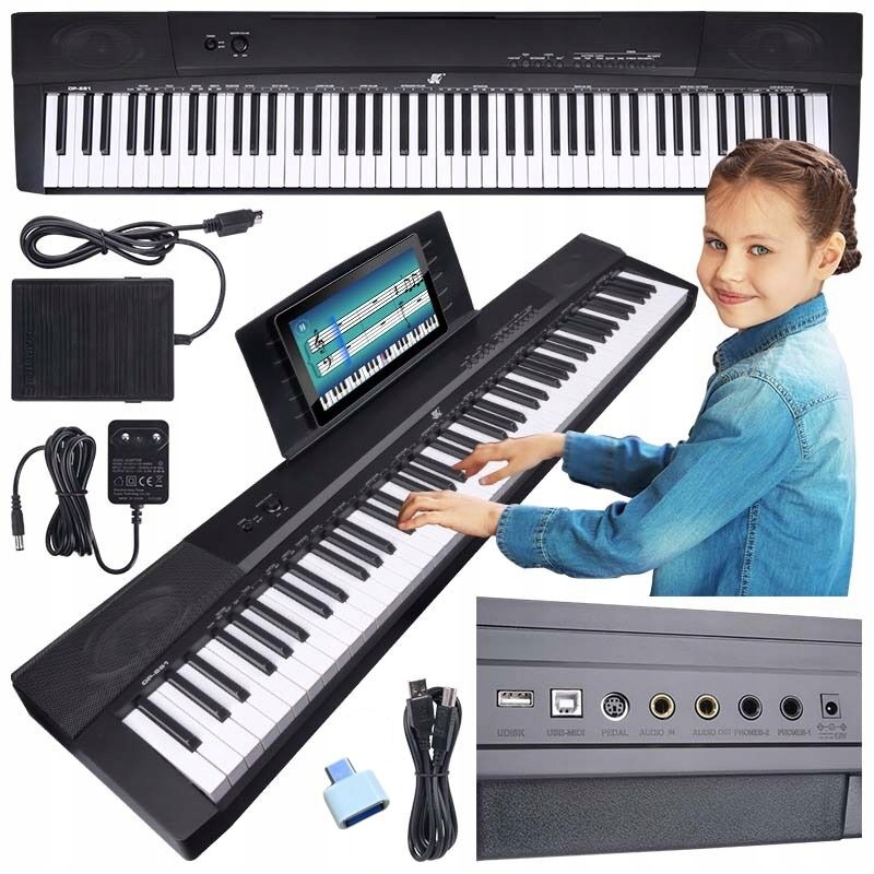 Digitální Stage Piano Pro Výuku 88 Kláves Usb MIDI Dřevěný Stativ