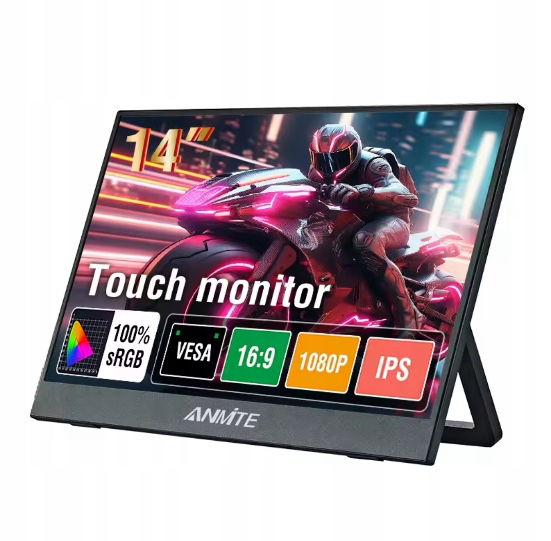 Anmite 14" Prenosný monitor Full Hd 1080p – Hdmi Usb-c Dotyk
