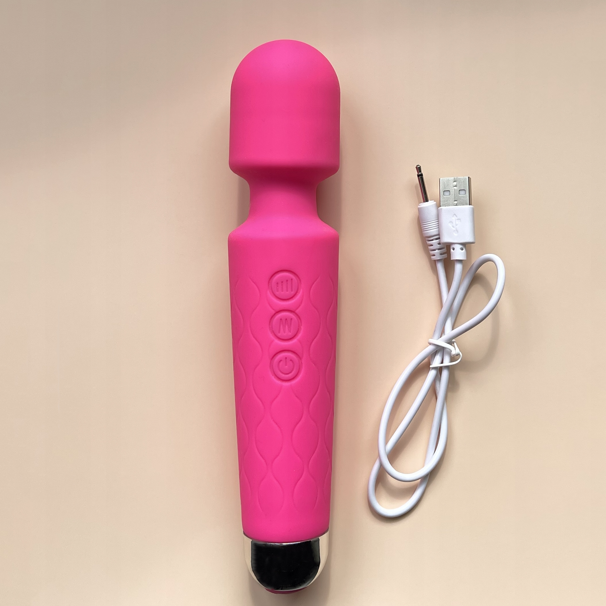 Wibrator Magic Wand Damski Mikrofon Masażer Łechtaczki 20 Trybów USB Mocny – Różowy