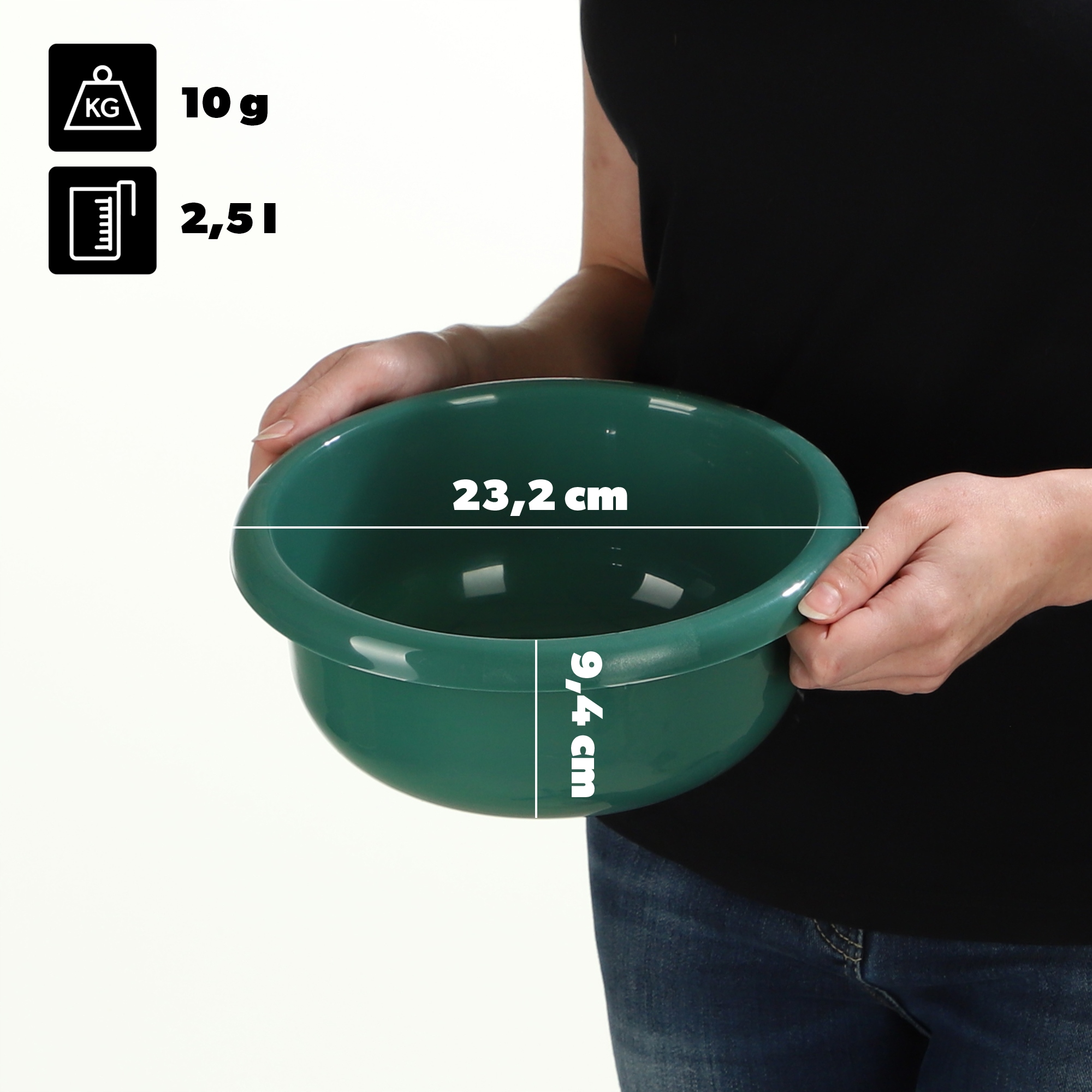 MISKA PLASTIKOWA OKRĄGŁA 2,5L NA PRANIE MIEDNICA MISA Z UCHWYTAMI Kod producenta K9519