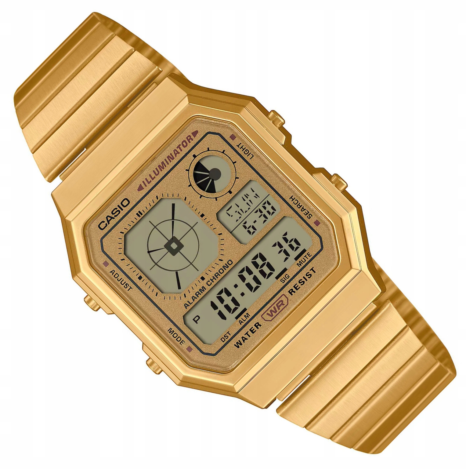 Zlaté Elektronické Hodinky Casio Retro Vintage Unisex A130WEG -9AEF