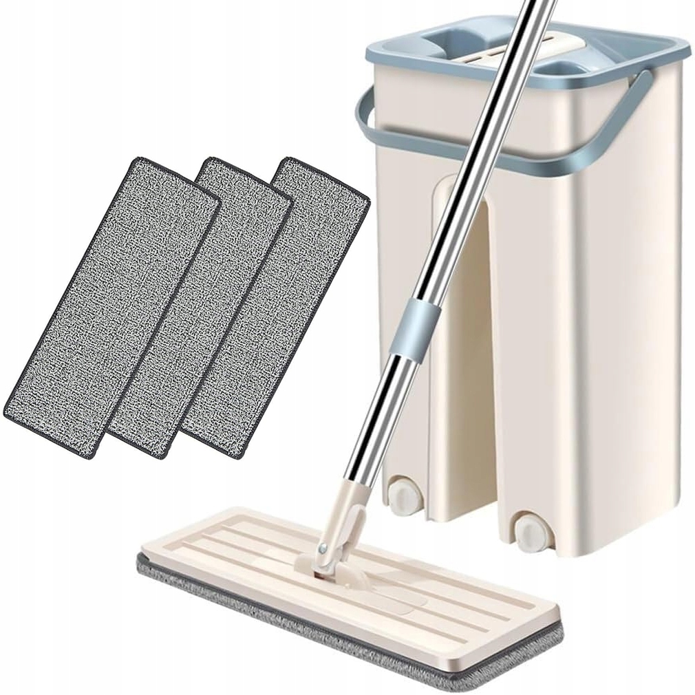 Mop Plochý Dvoukomorový Kbelík Dvě Komory Úzký Odšťavňovač Slim 3 náplně
