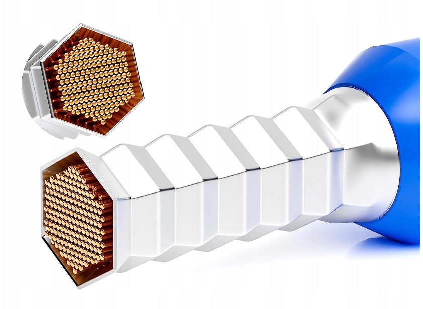 ZACISKARKA PRASKA DO TULEJEK KABLOWYCH KABLI 6-KĄT + TULEJKI ZESTAW 775el Kolor czerwony