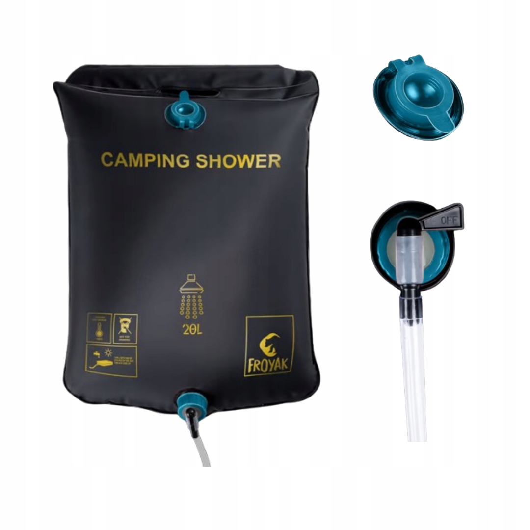 PRYSZNIC TURYSTYCZNY KEMPINGOWY SOLARNY POLOWY SOLIDNY PRZENOŚNY 20L