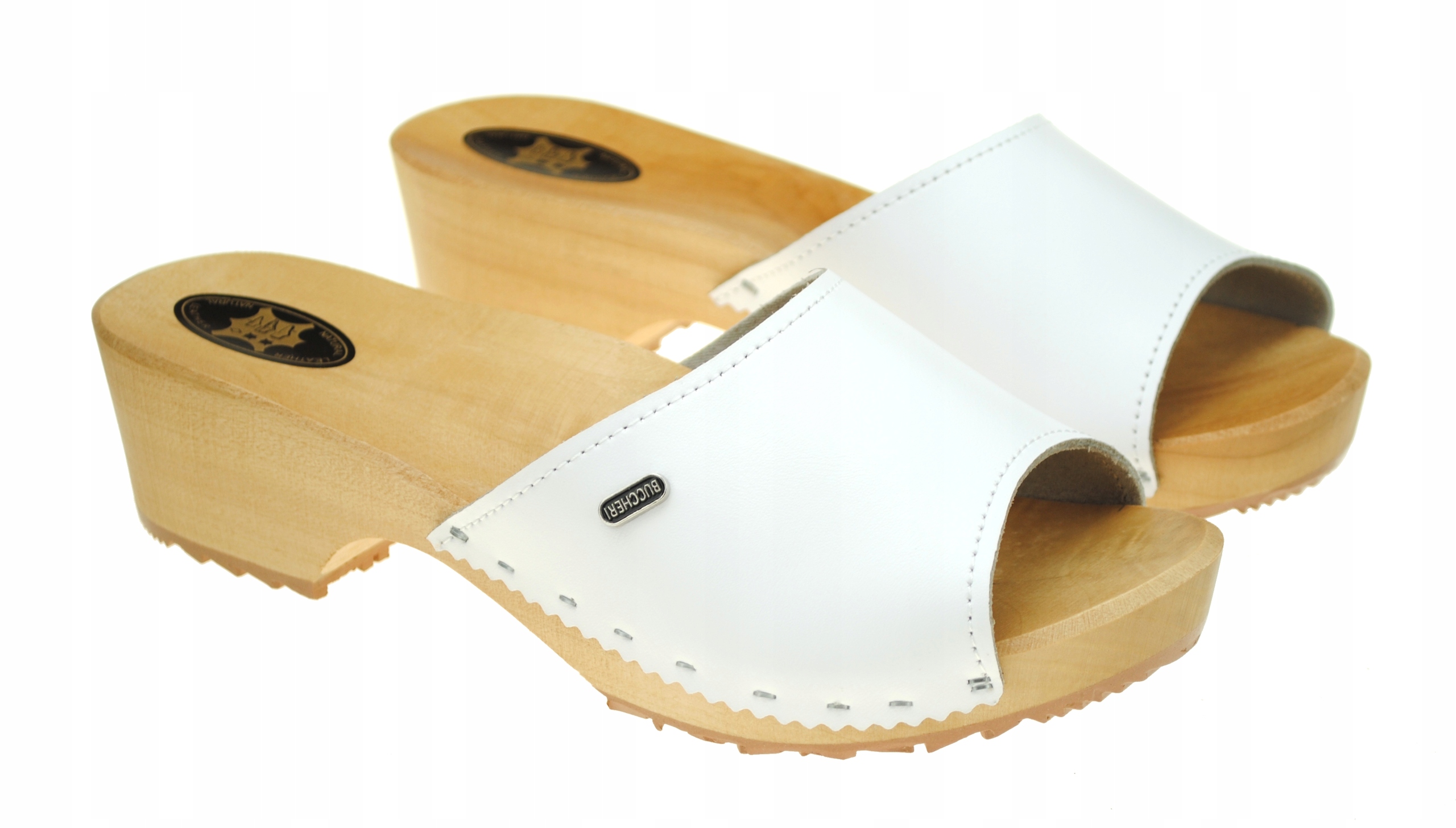 

Chodaki odkryte damskie, Wsuwki Białe 38