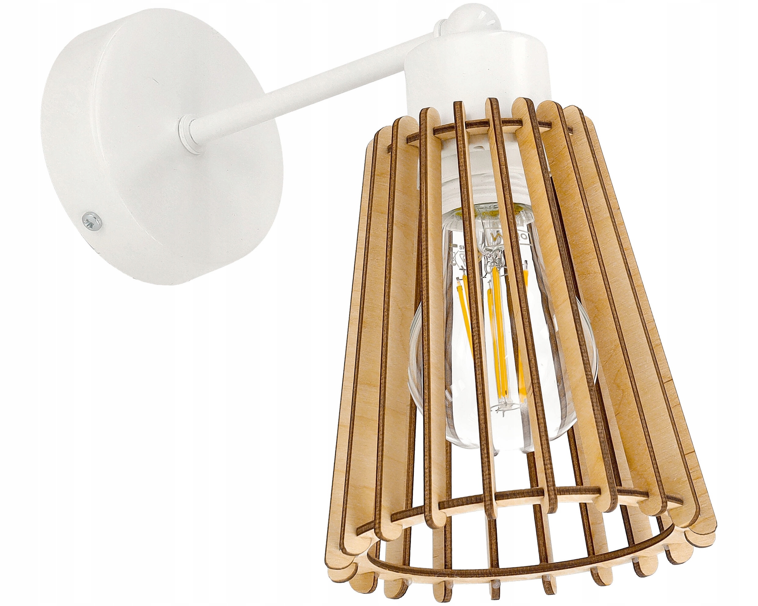

Lampa kinkiet na E27 ścienny stały loft Drewno eko
