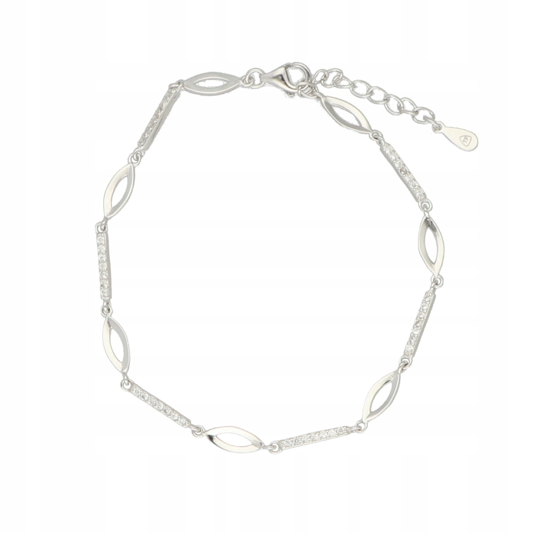 Jemný náramek s paličkou se zirkony