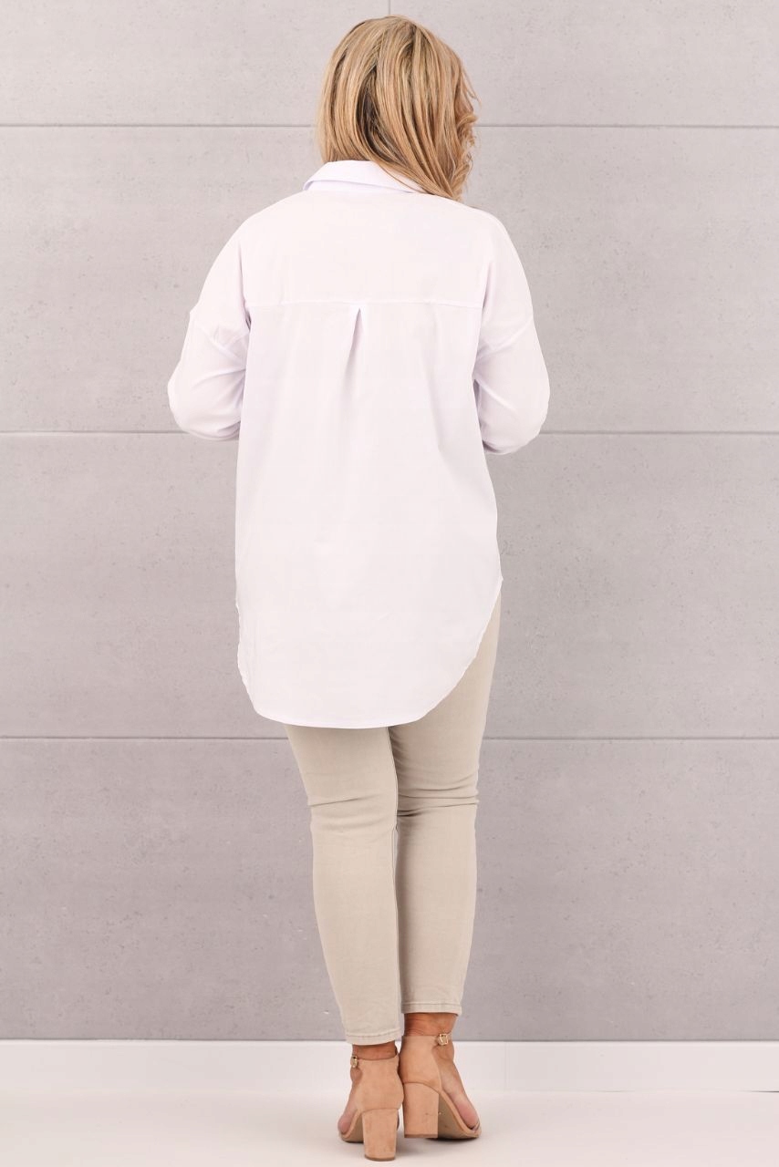 ELEGANCKA KOSZULA BAWEŁNIANA DUŻE ROZMIARY LUŹNA CASUAL OVERSIZE WIZYTOWA Rozmiar XL