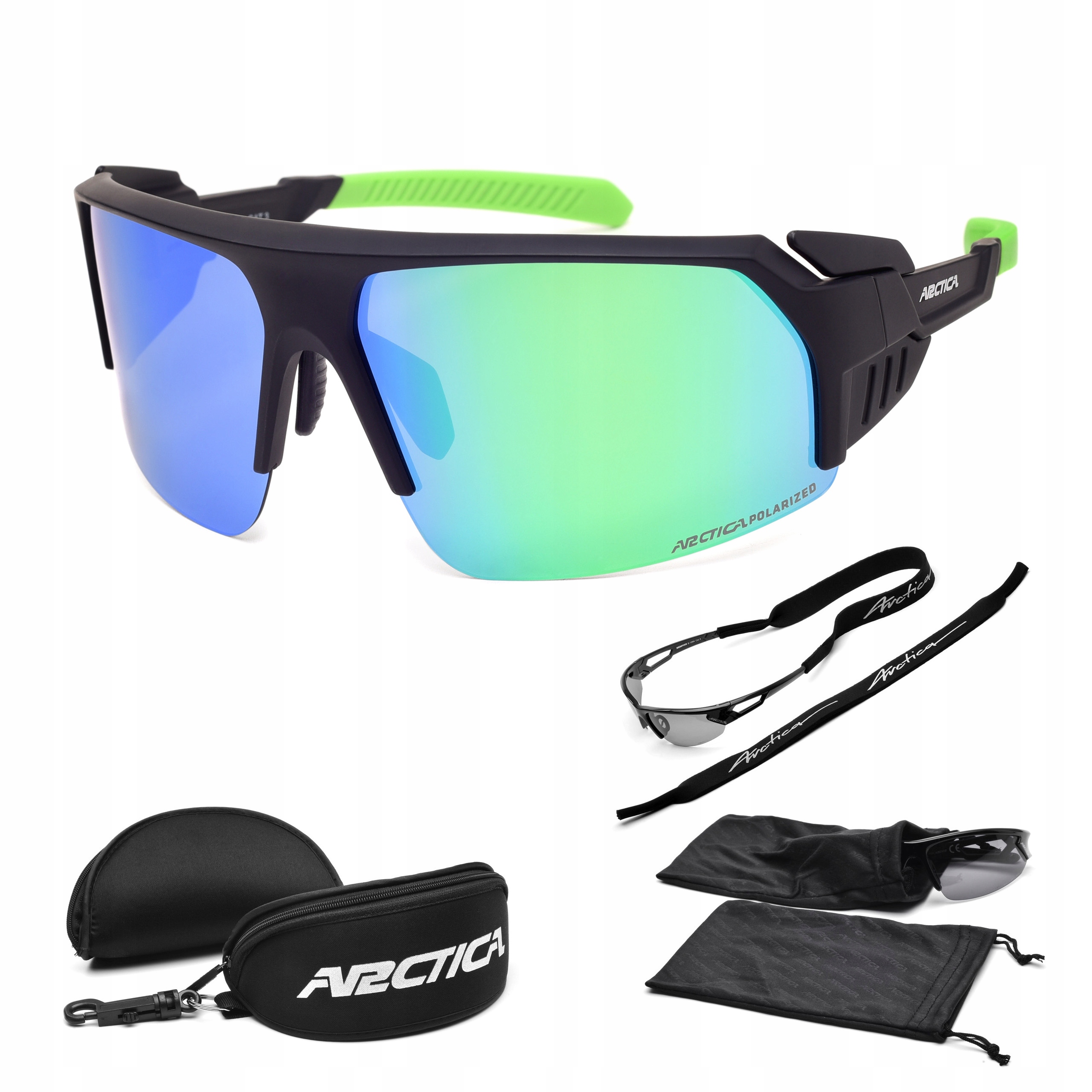 Cyklistické Polarizační Brýle Arctica S-369 UV400, Boční Zrcadlovky, Kryty