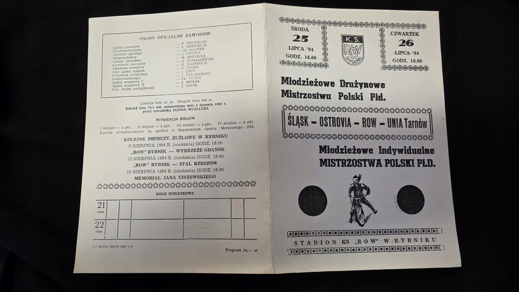 1984 IMP ŚLĄSK OSTROVIA ROW UNIA TARNÓW