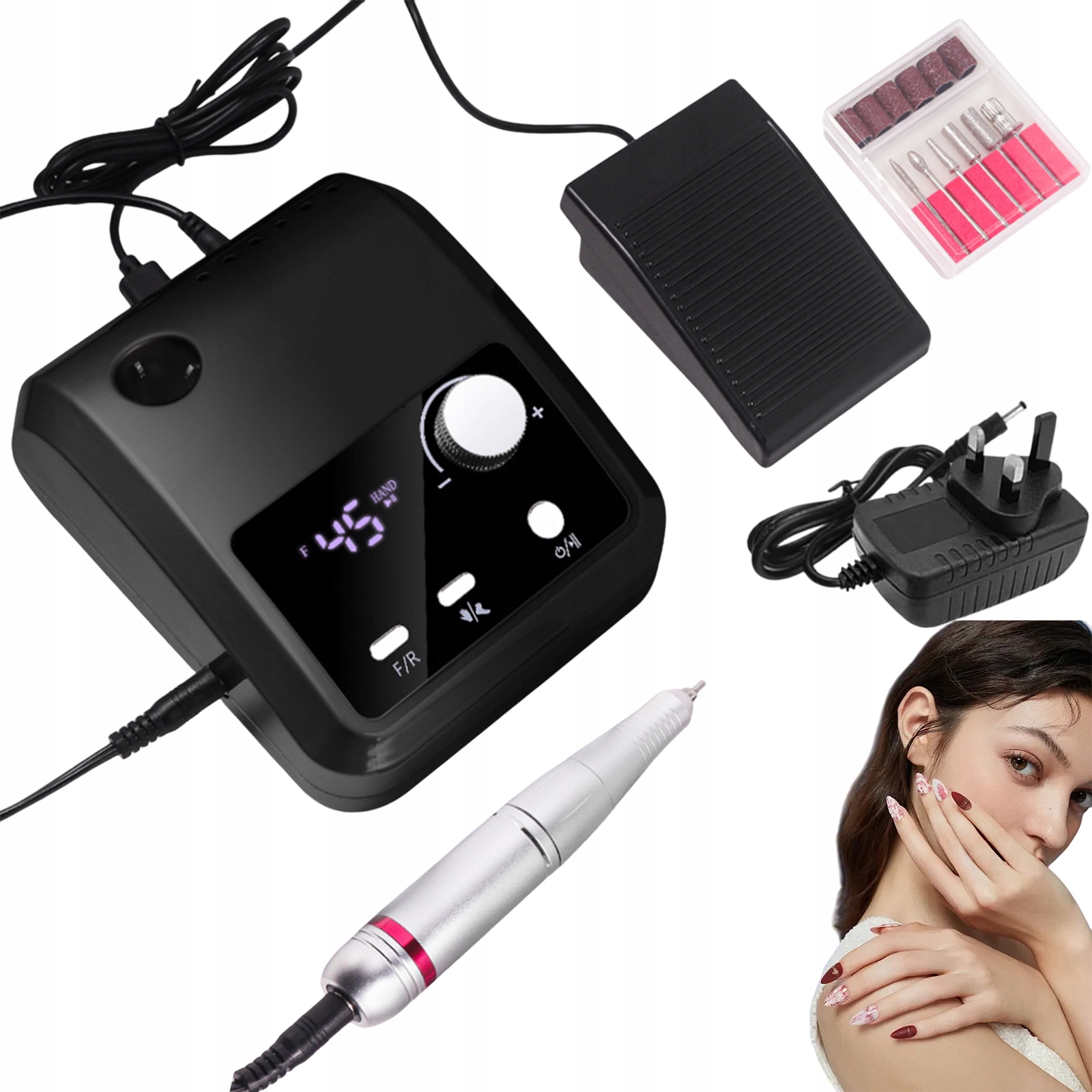 Profesionální Bruska S Regulací Otáček 45000 Rpm, Černá