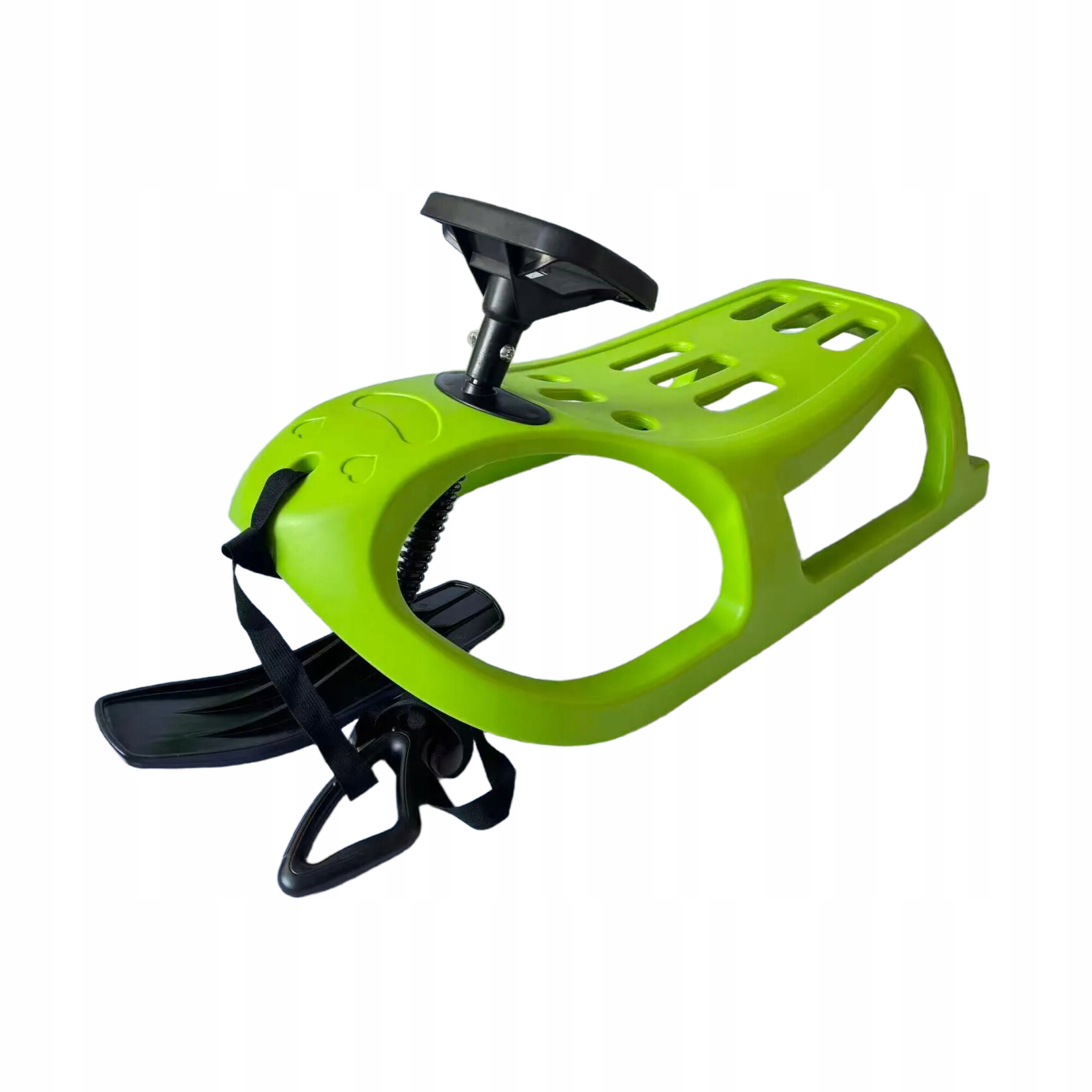 Sanki Ślizg z podparciem i kierownicą Tworzywo sztuczne zielone dla dzieci