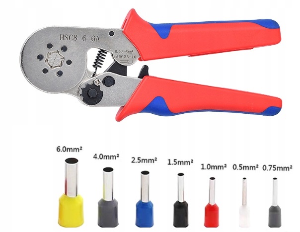 ZACISKARKA PRASKA TULEJEK DO KABLI SZEŚCIOKĄTNA Minimalny przekrój przewodu 0.25 mm²