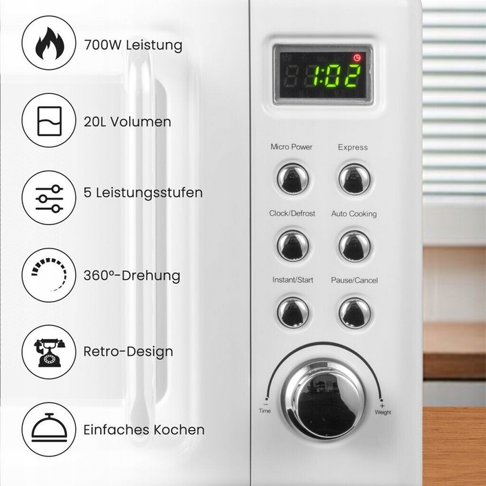 Kuchenka mikrofalowa wolnostojąca Costway EP23853DEWH OPIS Marka Costway