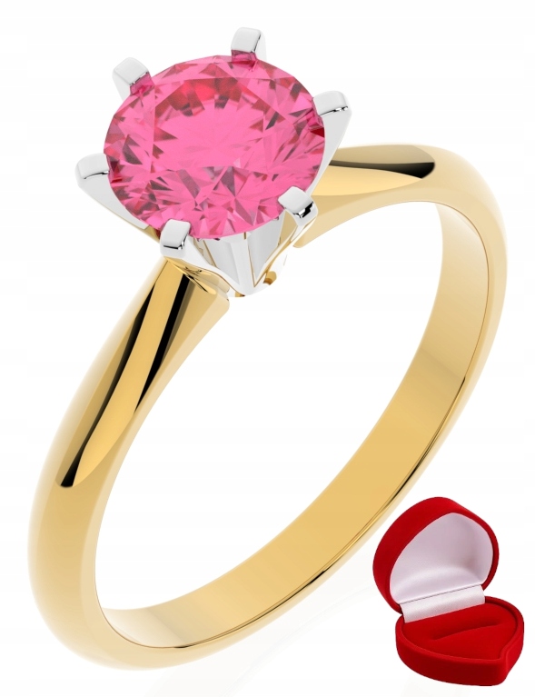 Zlatý Prstýnek 585 14k Safír 1 ct Krabička Certifikát R22