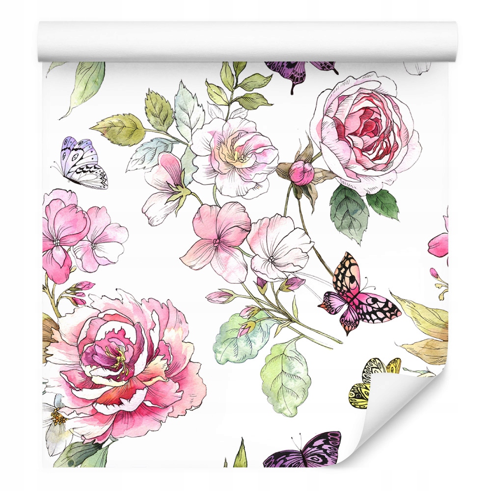 Tapeta polní květiny růže akvarel /779692180