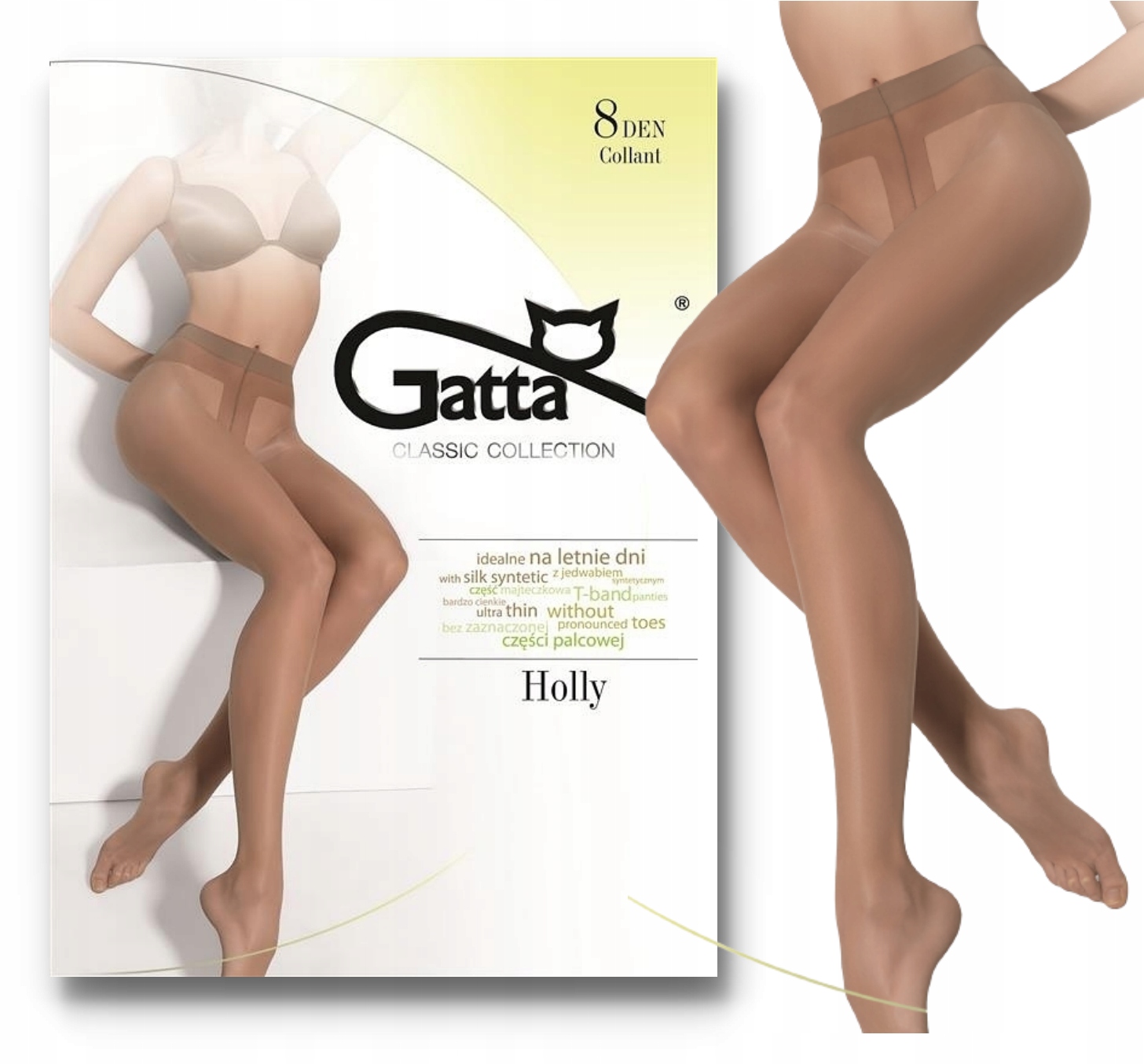 

Rajstopy Holly Gatta bardzo cienkie 8 Den 4L daino