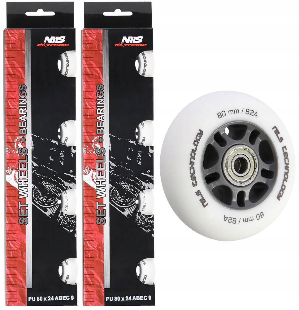 

Komplet 8x Kółka 80 mm Łożyska ABEC-9 Do Rolek