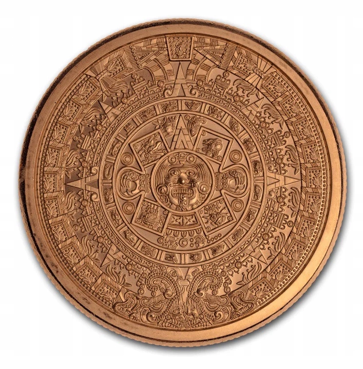 Miedziany Medal Aztec Calendar, 5 uncji