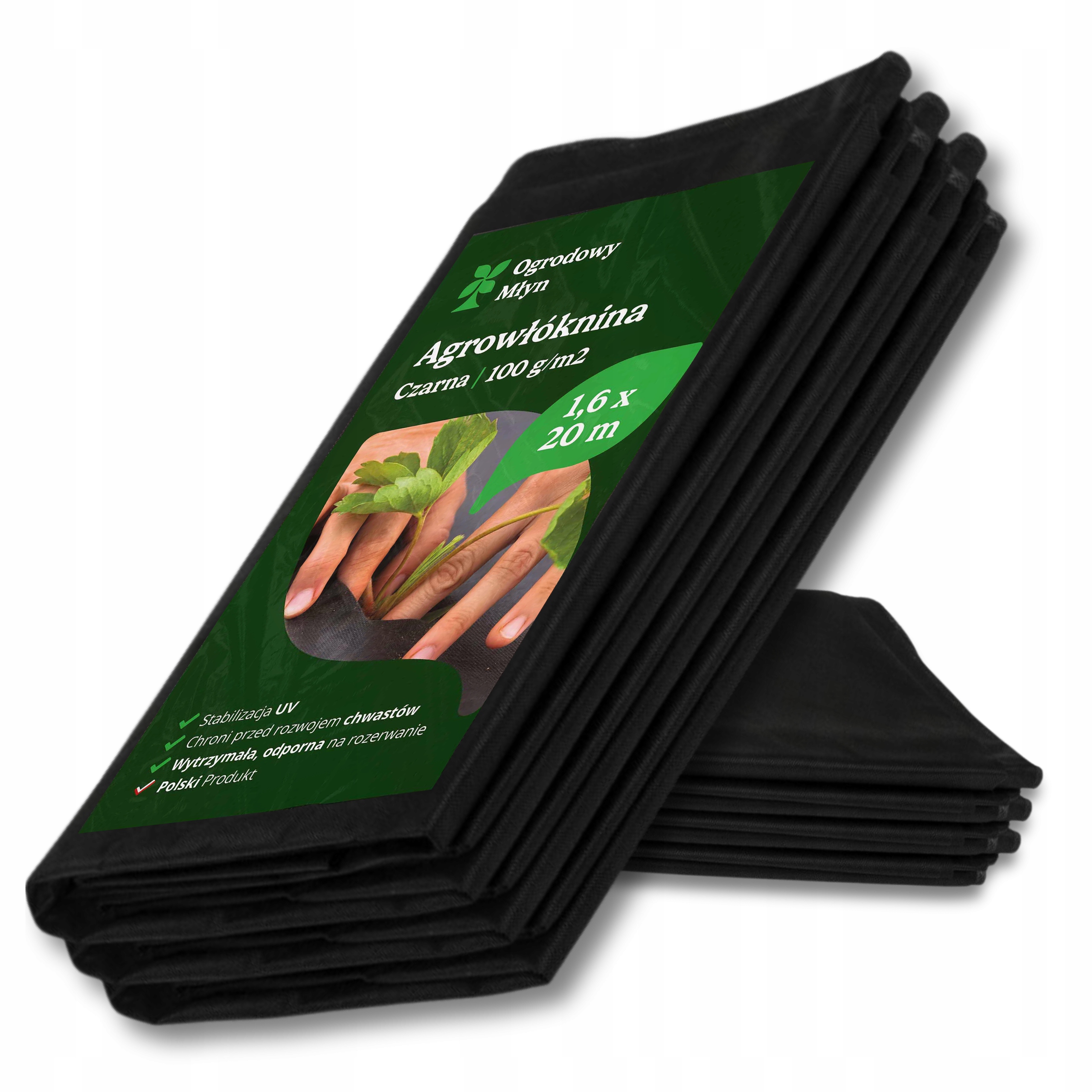 Agrowłóknina Agrotkanina Czarna Antychwastowa 1,6x20m 100g Uv Wytrzymała