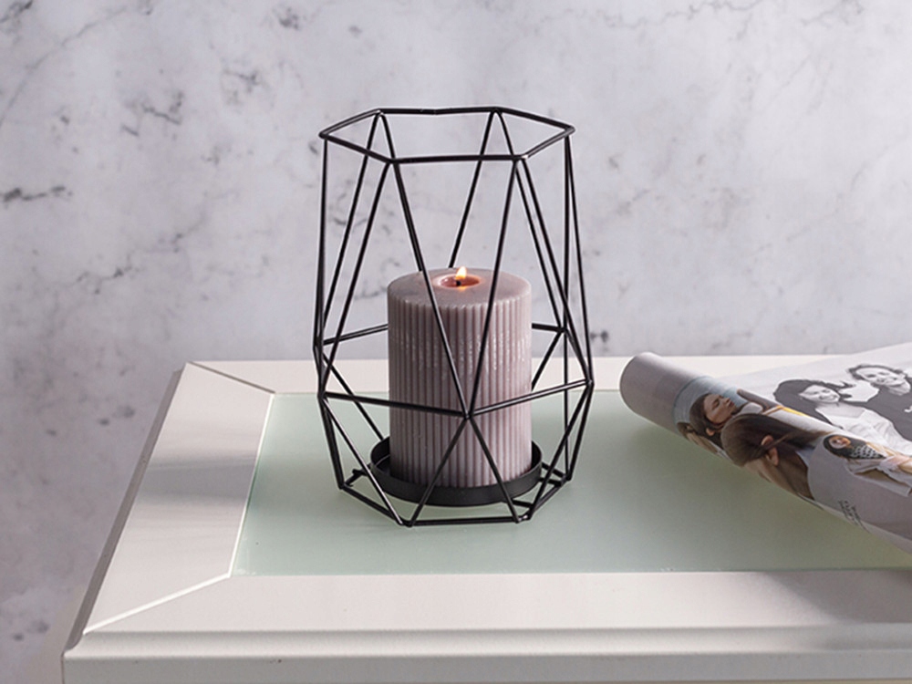 CZARNY ŚWIECZNIK GLAMOUR KOMPLET 2 ŚWIECZNIKÓW Marka Altom Design