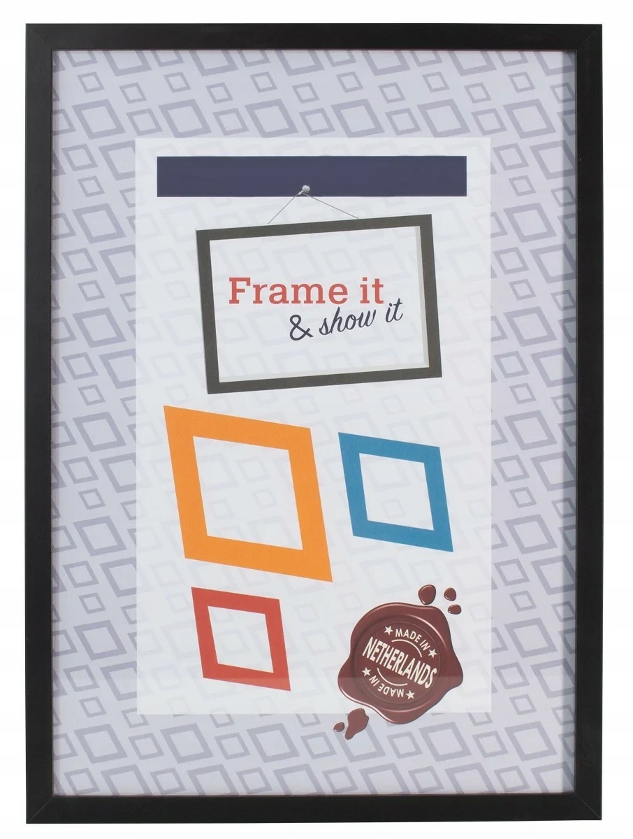 Ramka drewniana Mdf Smart czarna 50x70 cm Plexi