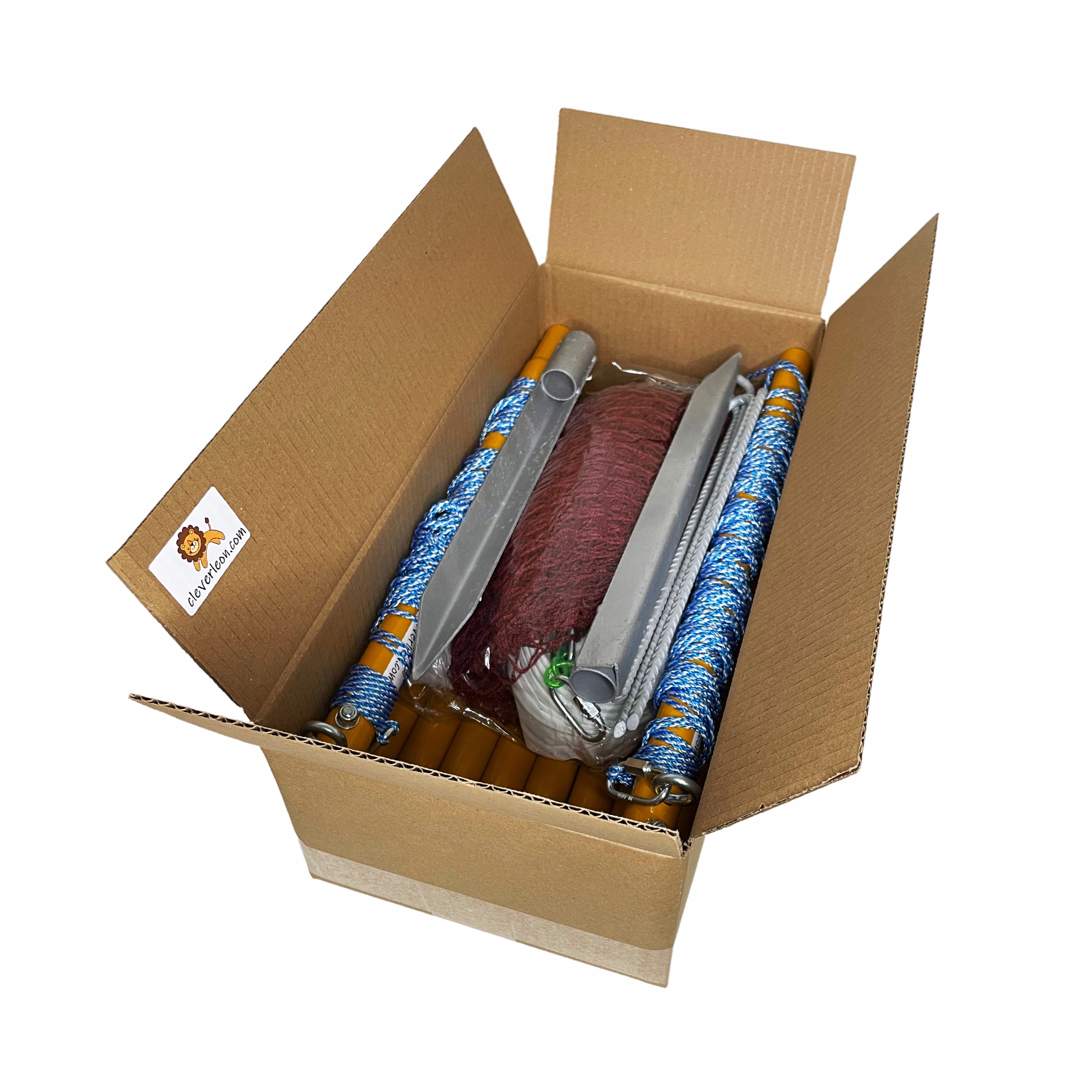 Clever Leon ZESTAW DO SIATKÓWKI BADMINTONA TENISA SIATKA + SŁUPKI, NA PLAŻĘ Model S+S_6,5