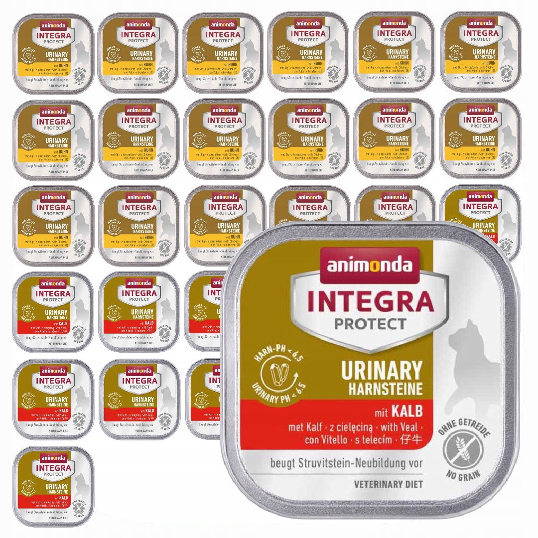 Levně Animonda Integra Protect Urinary 32x100g Vlhké Krmivo pro kočky Telecí kuře