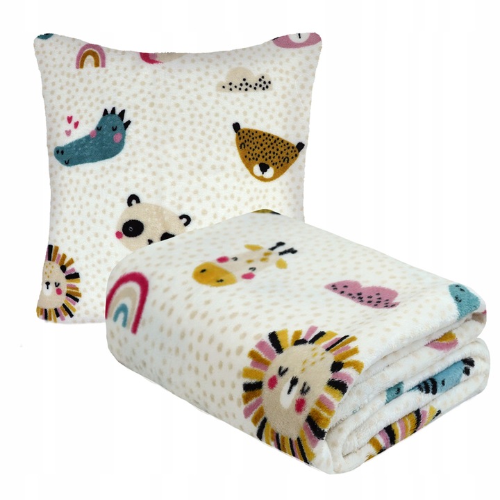 KOMPLET DO PRZEDSZKOLA ŻŁOBKA KOC + POSZEWKA WYPRAWKA DO SZKOŁY WYBÓR WZORU Kolor dominujący odcienie niebieskiego