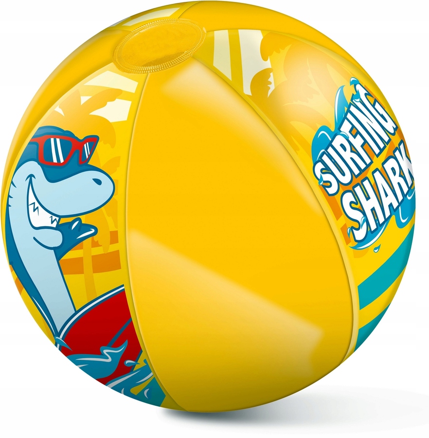 Piłka Plażowa Na Plażę Do Wody SURFING SHARK 50 cm Kolor dominujący żółcie