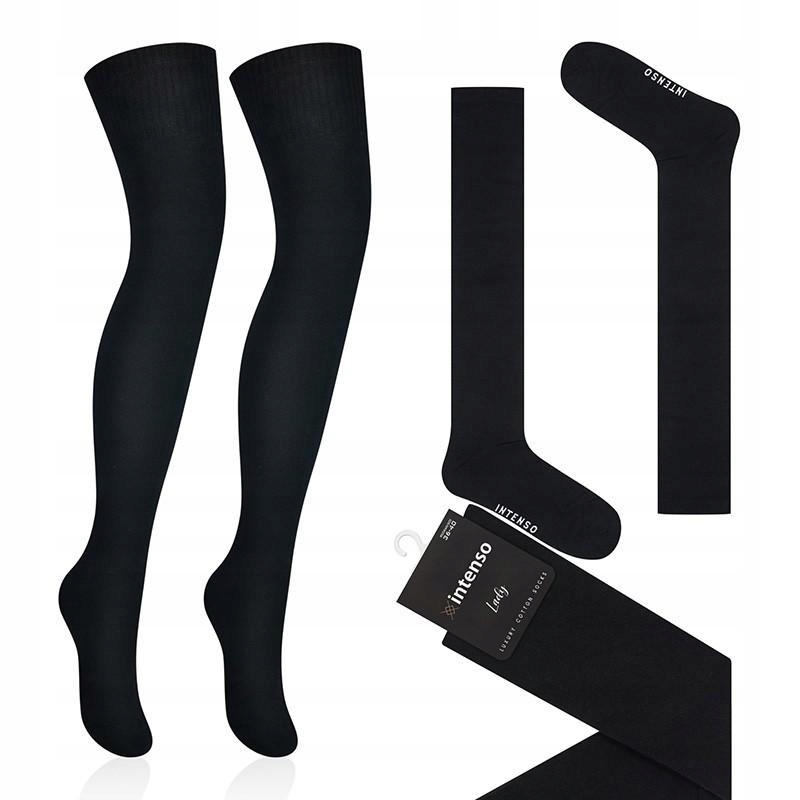 ZAKOLANÓWKI DAMSKIE GŁADKIE BAWEŁNIANE INTENSO R.36-40 Marka Intenso