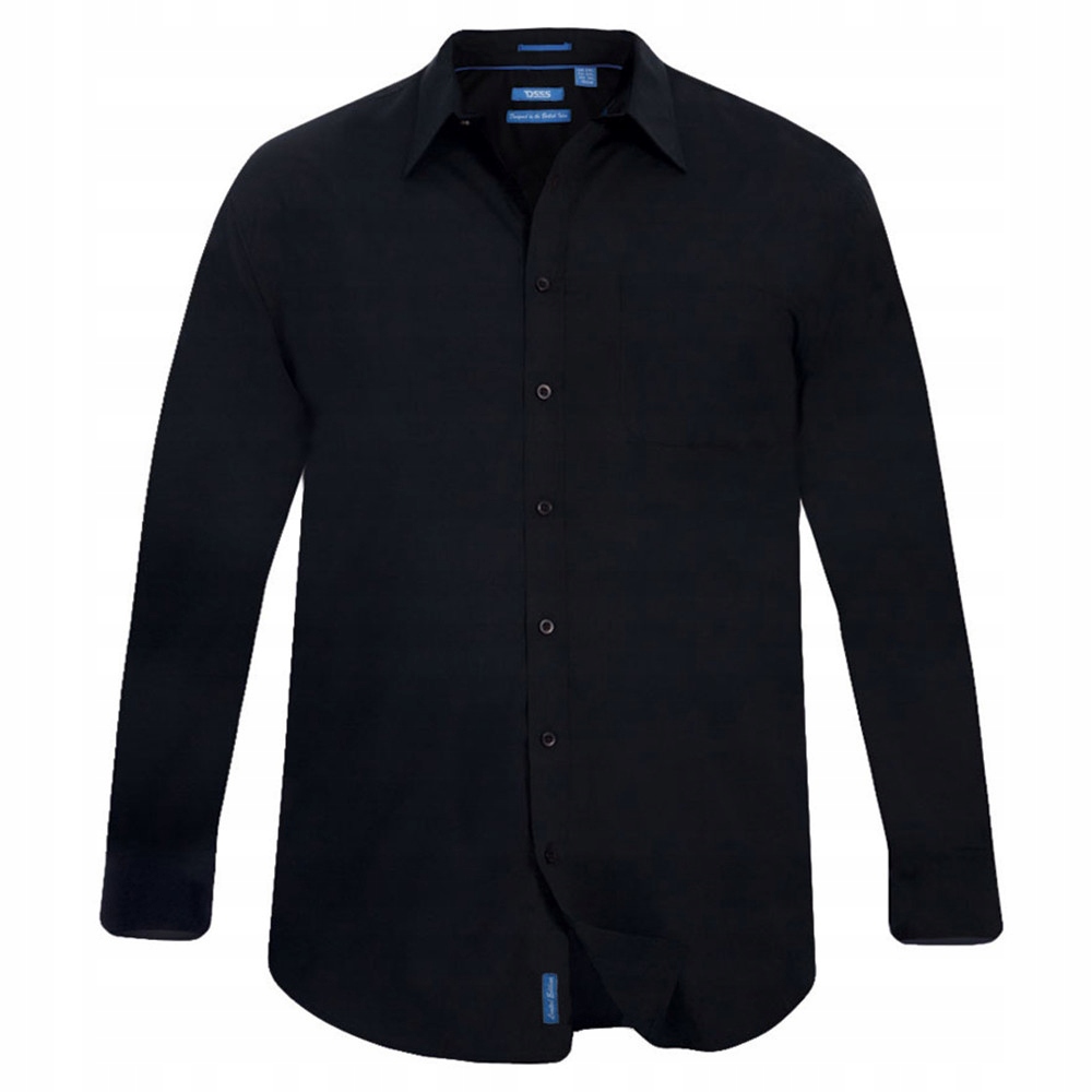 D555 košile pánská Corbin Classic Regular nadměrná velikost 5XL černá