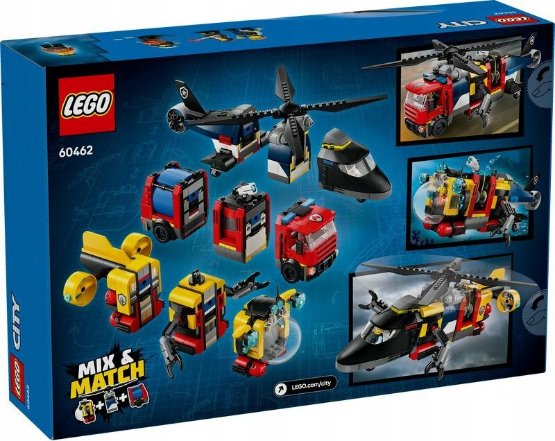 Lego 60462 City Sada s vrtulníkem, hasičským autem a ponorkou