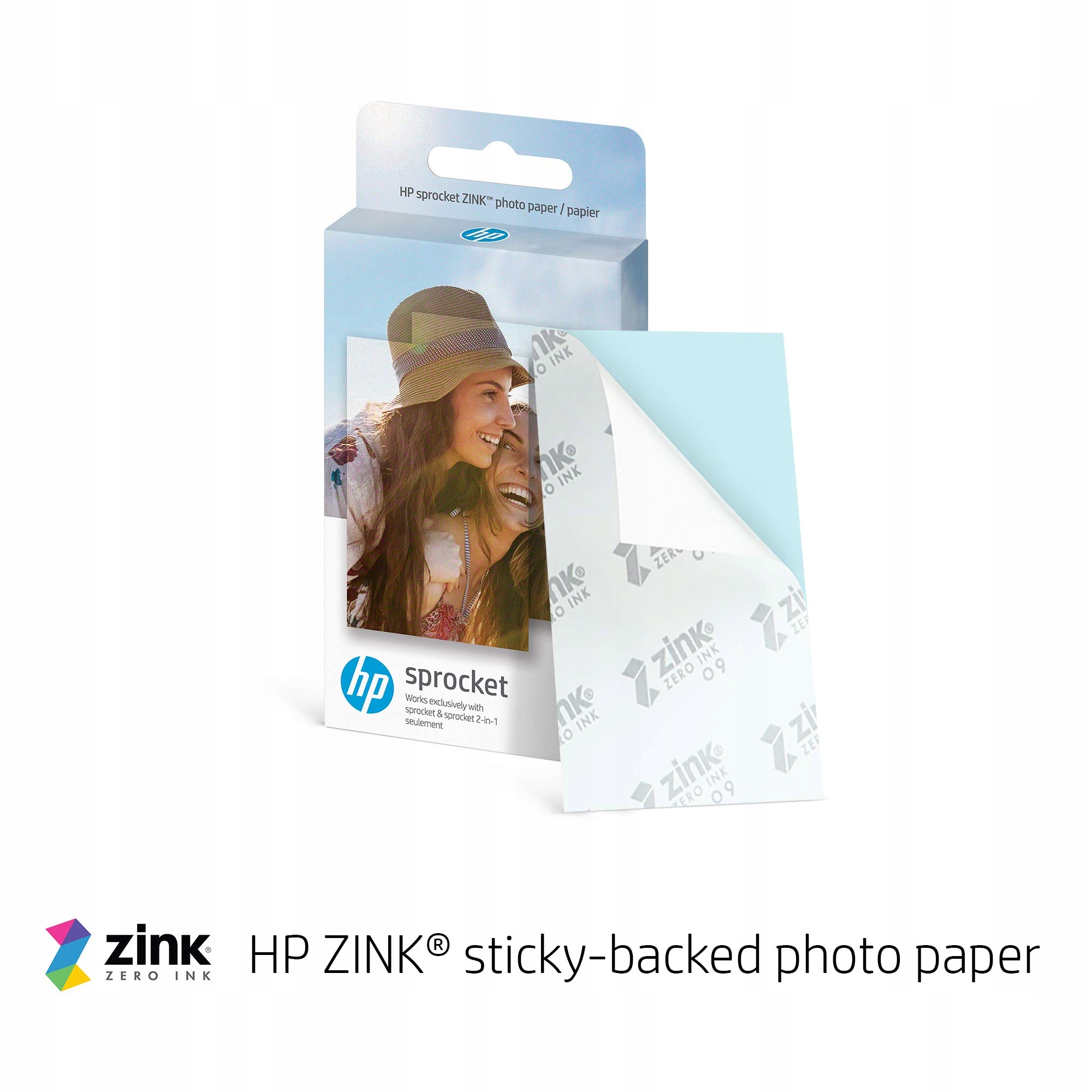 HP Sprocket Przenośna Drukarka Zdjęć 2x3 Cala Zestaw Papieru Zink Biała — miniatura 3