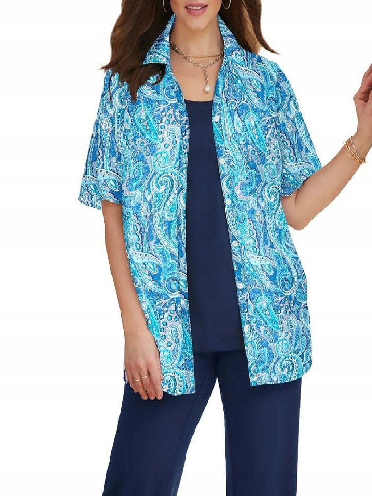 Catherine Vzdušná Košile Paisley Modrá CA49 50