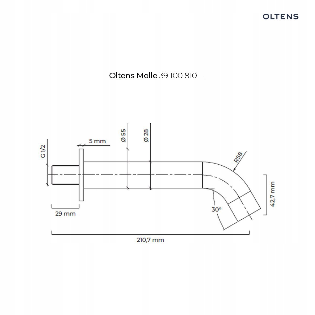 OLTENS MOLLE wylewka wannowa, złoto szczotkowane EAN (GTIN) 5903003008293