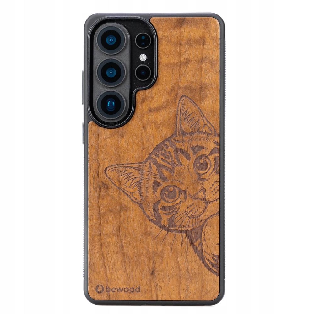 Drewniane Etui Bewood do Samsung Galaxy S26 Ultra Cat Lover Imbuia