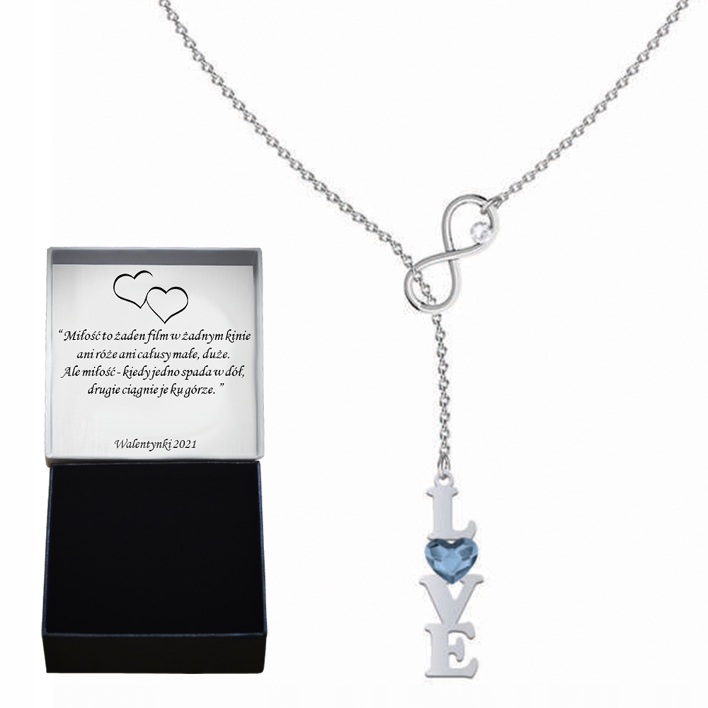 Náhrdelník Láska Srdce Nekonečno Stříbro 925 Den Žen Dárek Přání