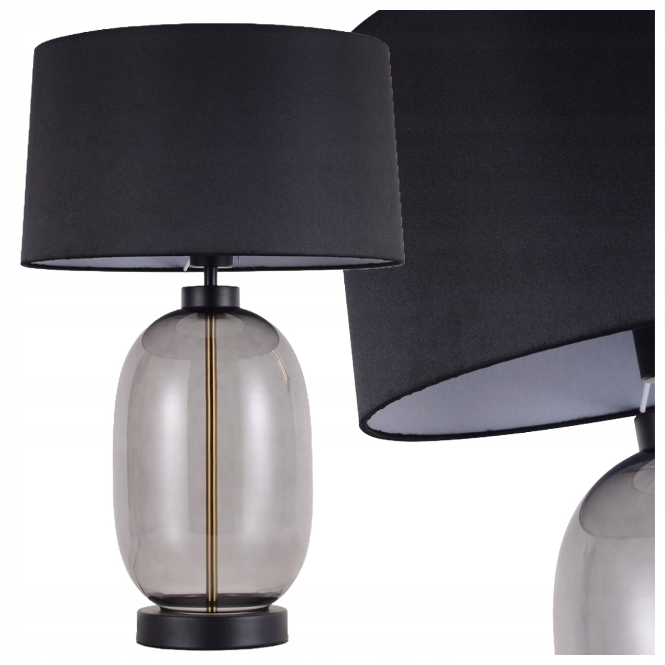 Stolová Lampa Amur Dymová Čierna 1XE27 Elegantná Loftová Light Prestige